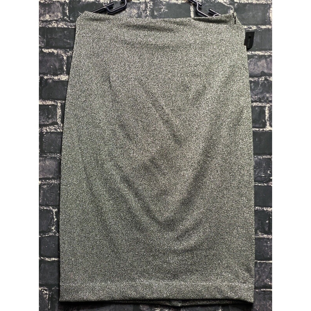 Worthington Skirt Womens 6 Black Silver Sparkle Zip Enclosure Slit Party NWT